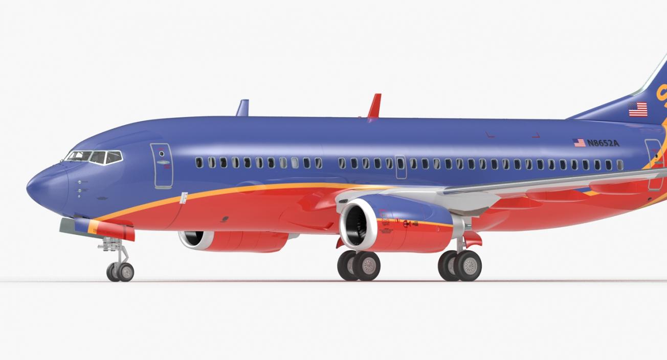Boeing 737 700 With Interior Southwest Airlines Rigged 3d