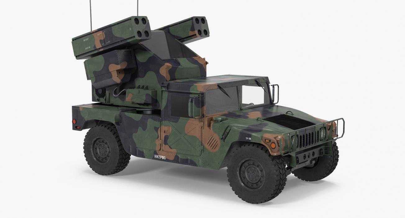 3D HMMWV M998 Equipped with Avenger Simple Interior Camo model