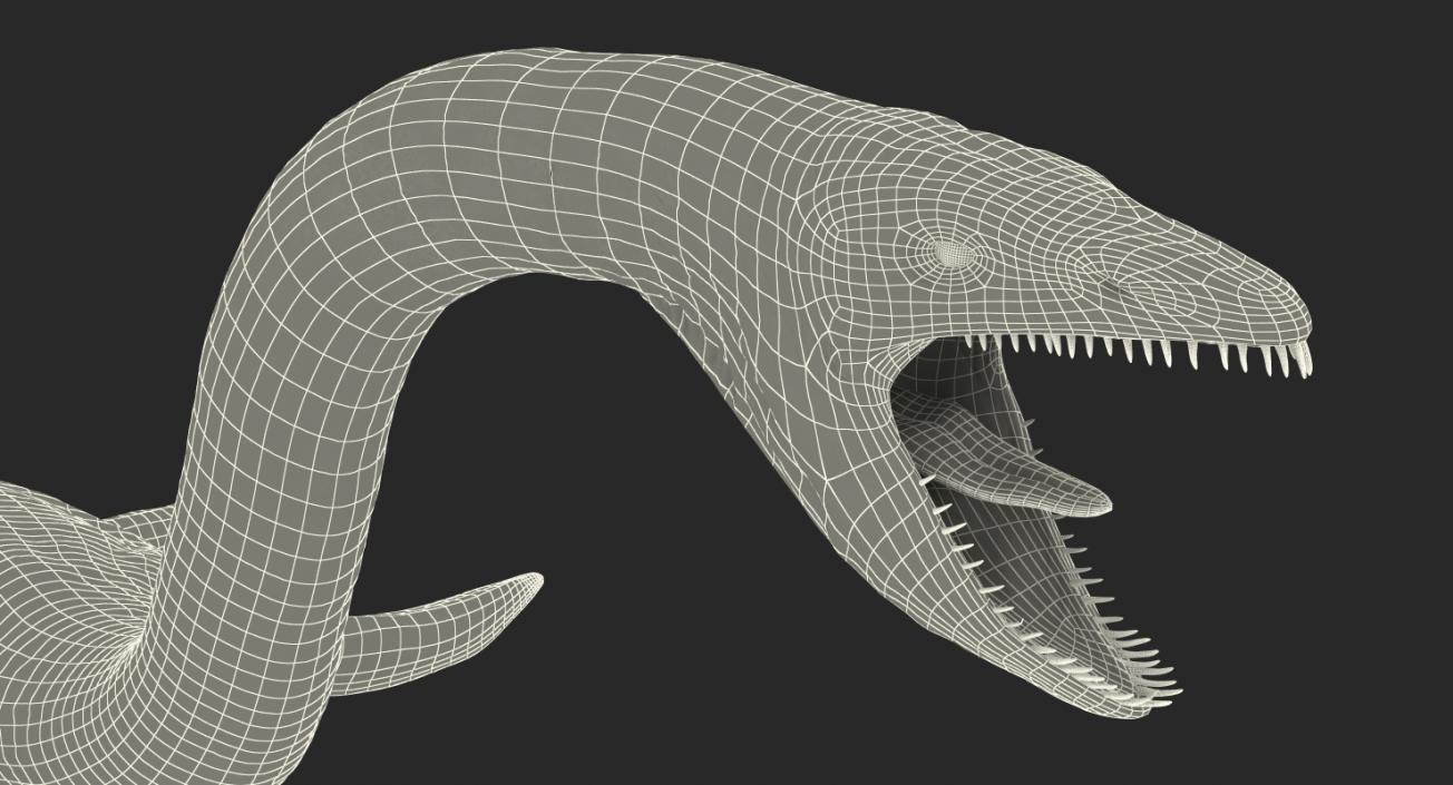 Plesiosauria Dinosaur Attacks Pose 3D model