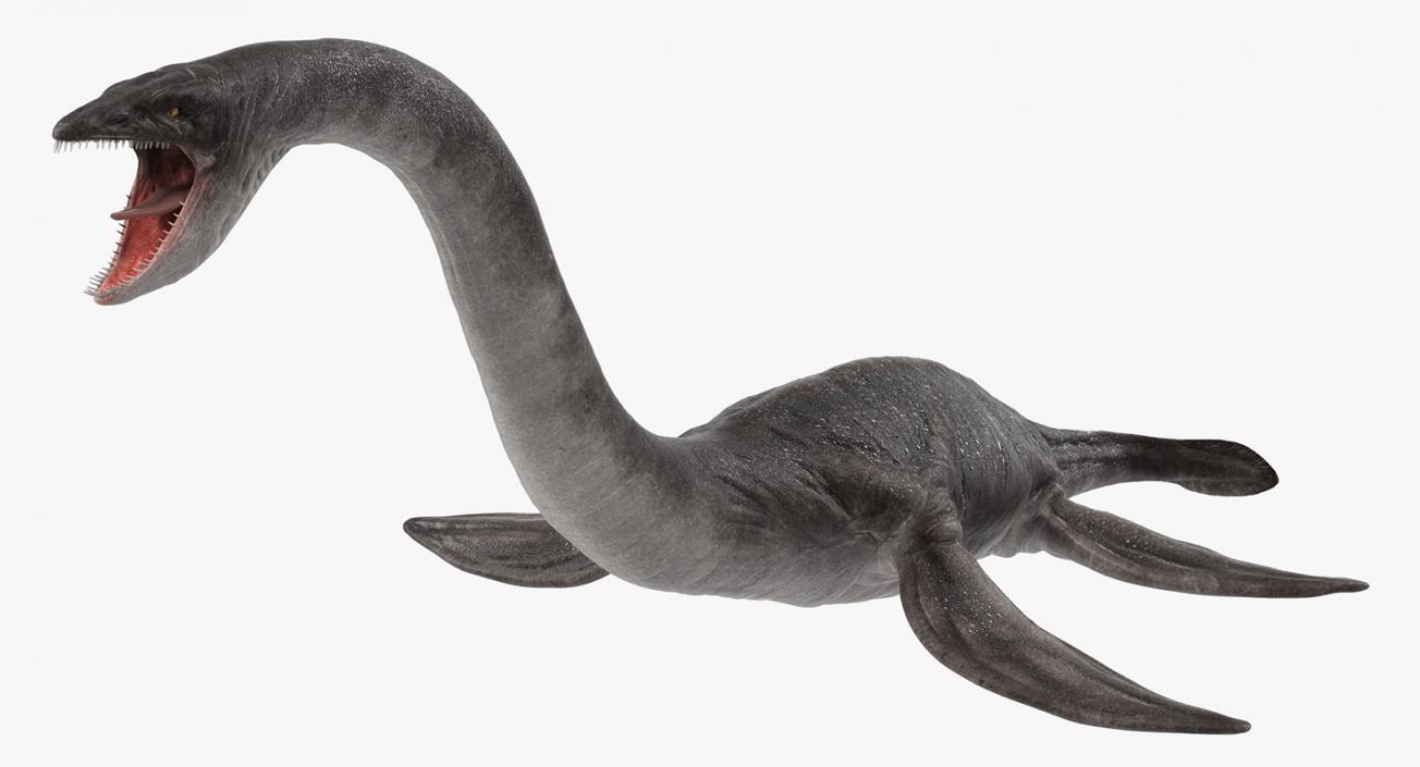 Plesiosauria Dinosaur Attacks Pose 3D model