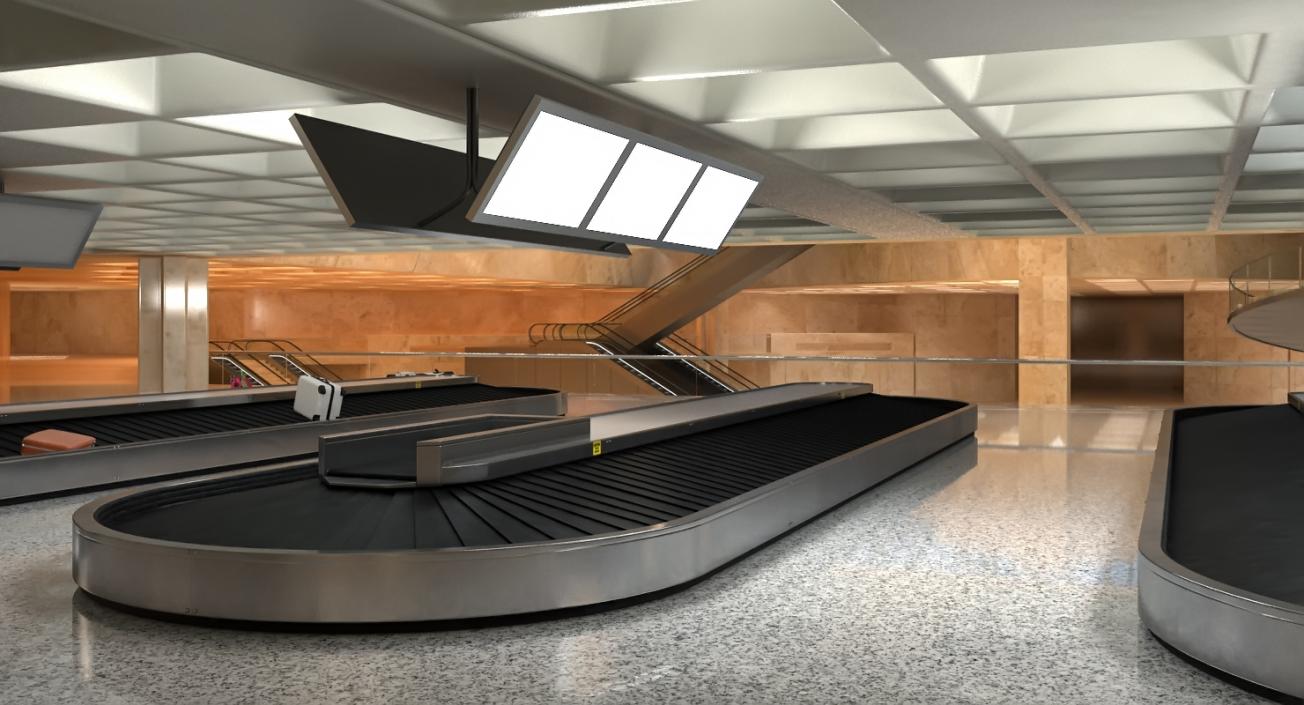 3D Baggage Conveyor Belt System model