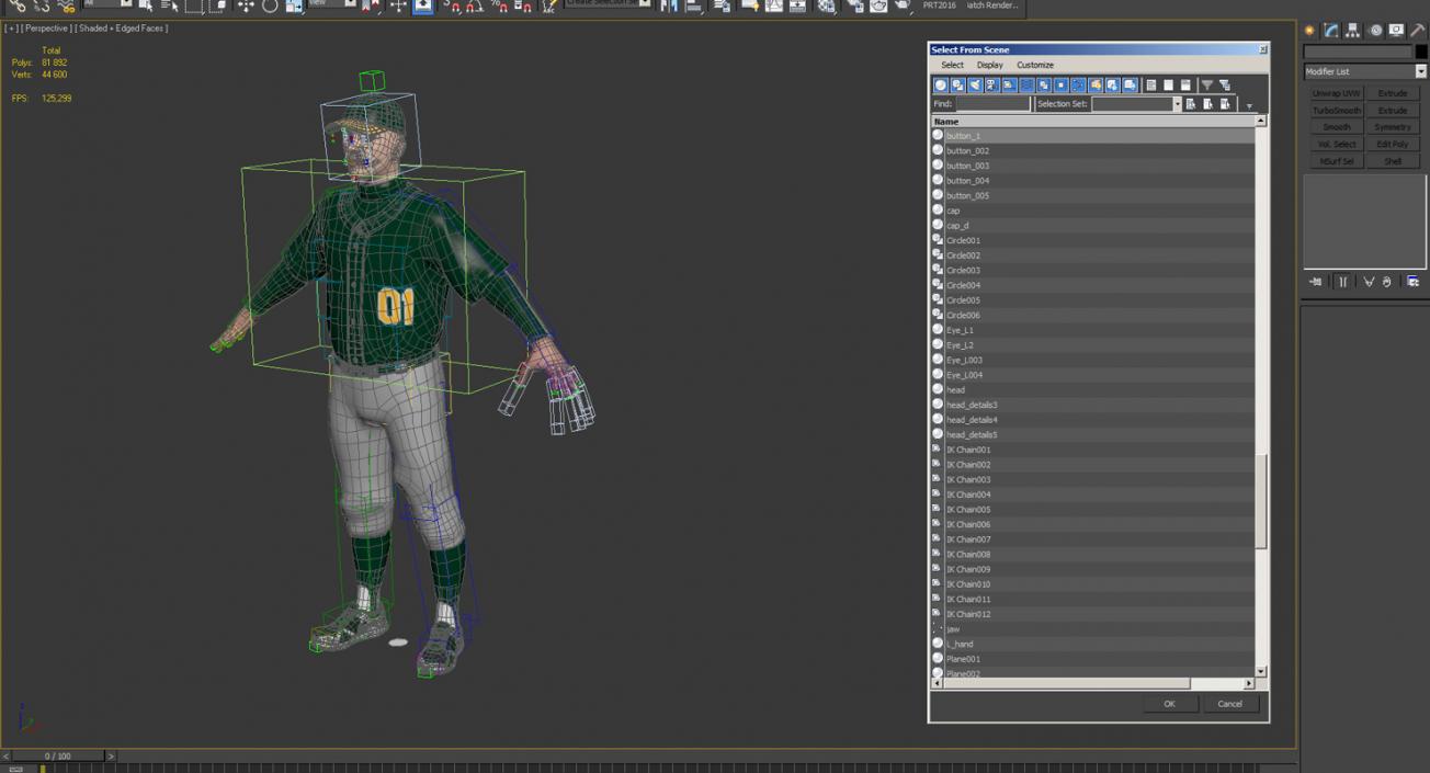 Baseball Player Rigged Generic 2 3D