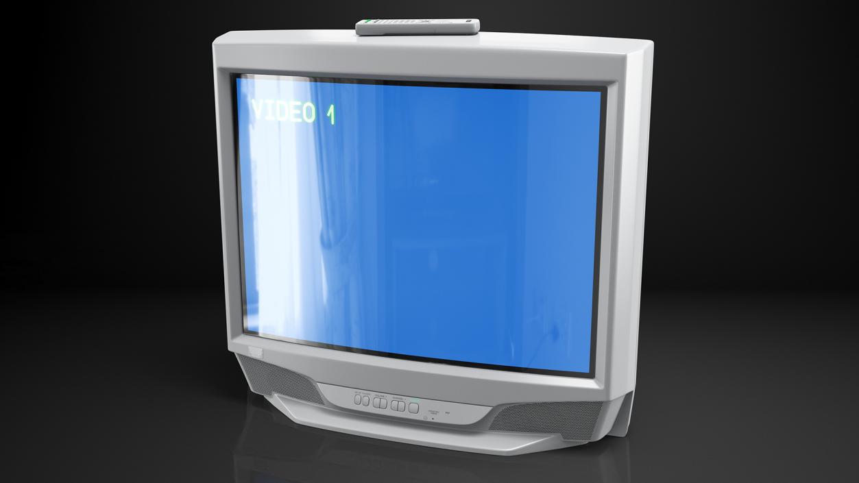 Vintage 00s CRT TV with IR Control On 3D