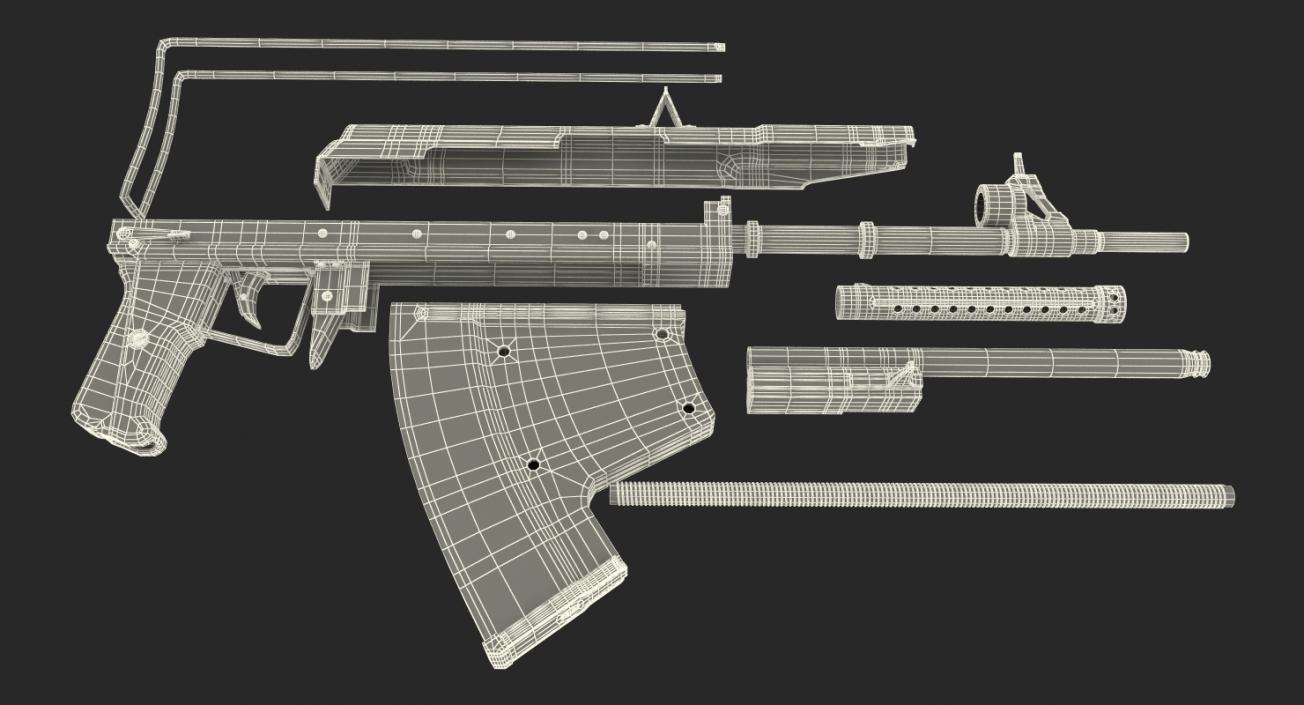 3D APS Underwater Assault Rifle model