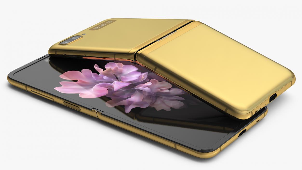 3D model Samsung Galaxy Z Flip Mirror Gold Rigged