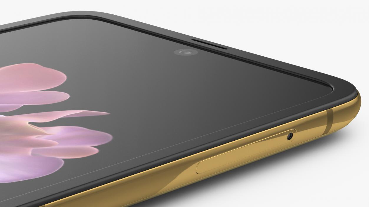 3D model Samsung Galaxy Z Flip Mirror Gold Rigged