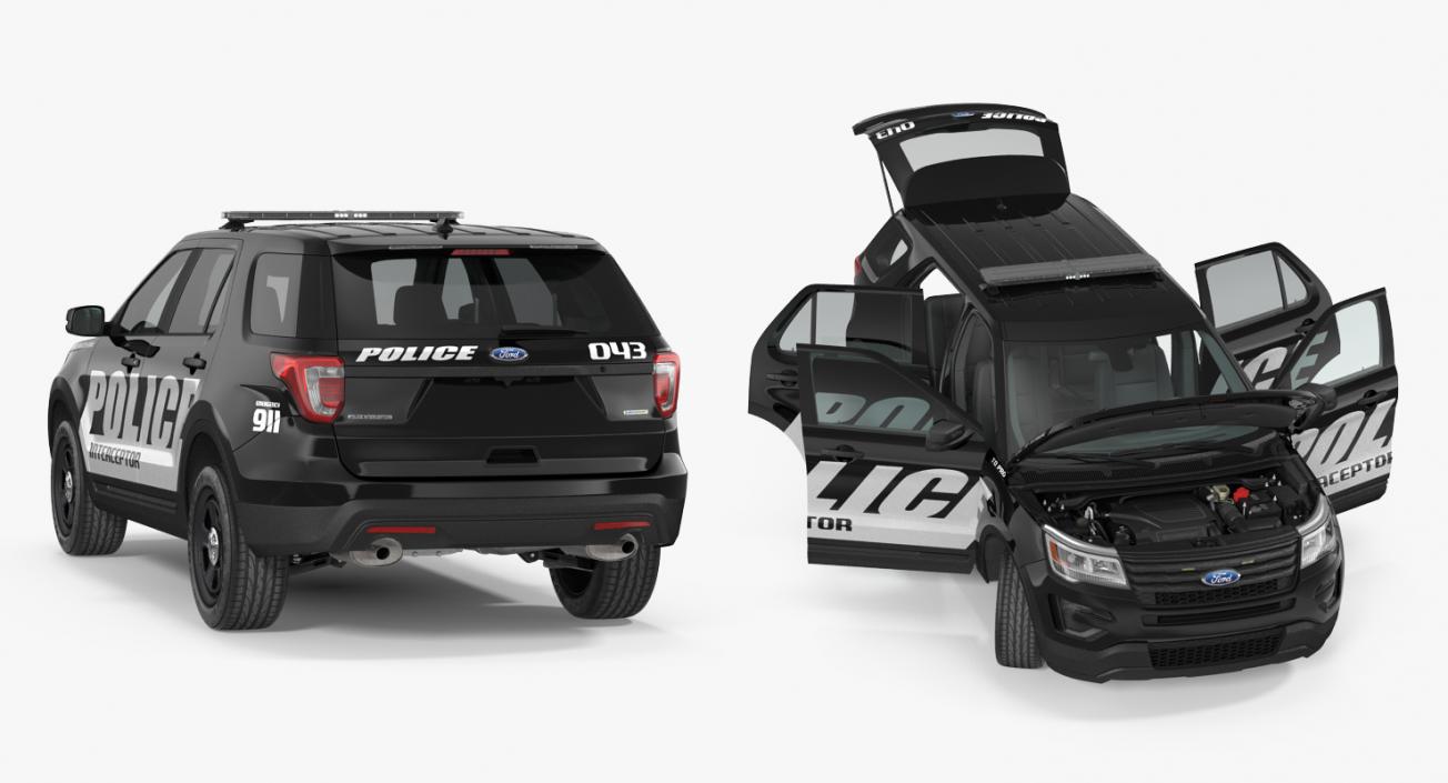 3D model Ford Police Interceptor Unit 2016 Rigged