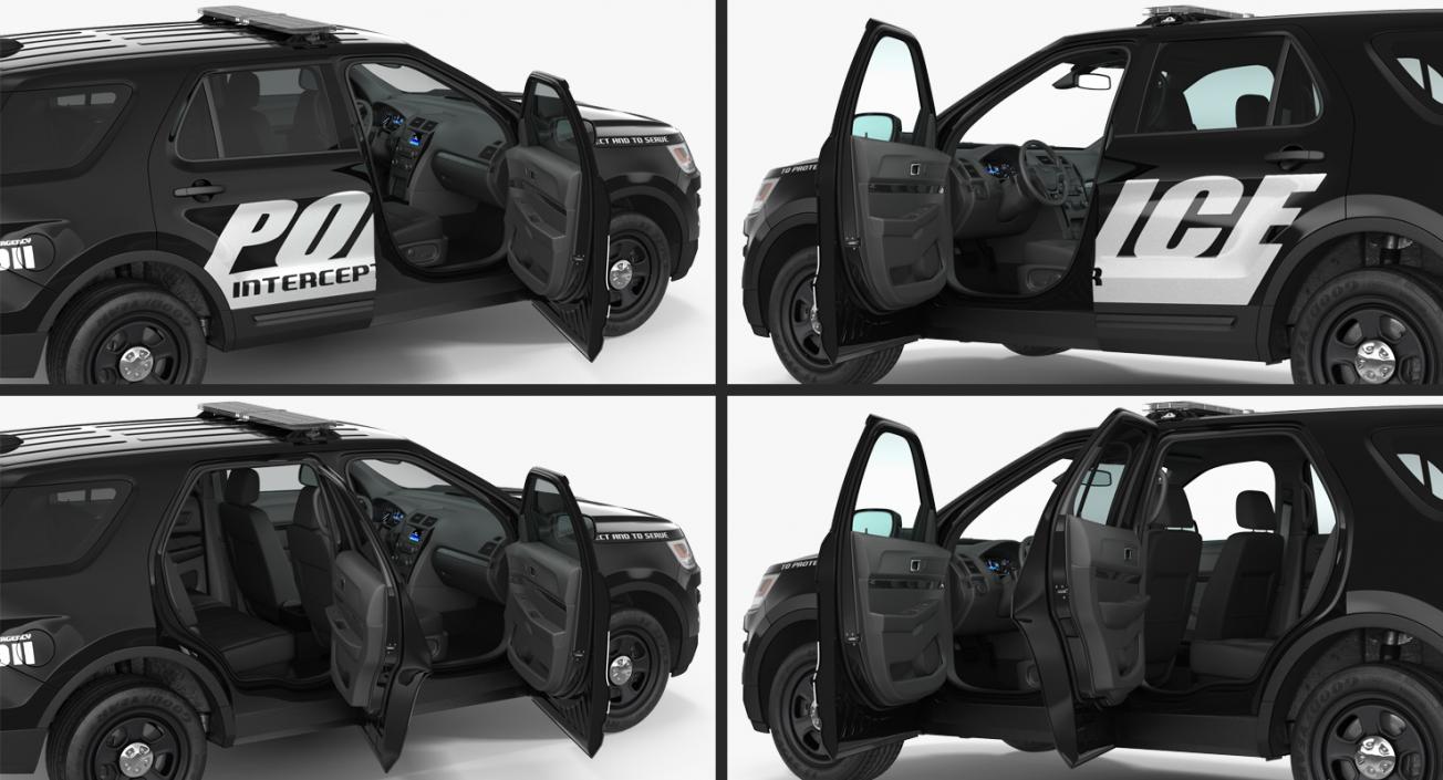 3D model Ford Police Interceptor Unit 2016 Rigged