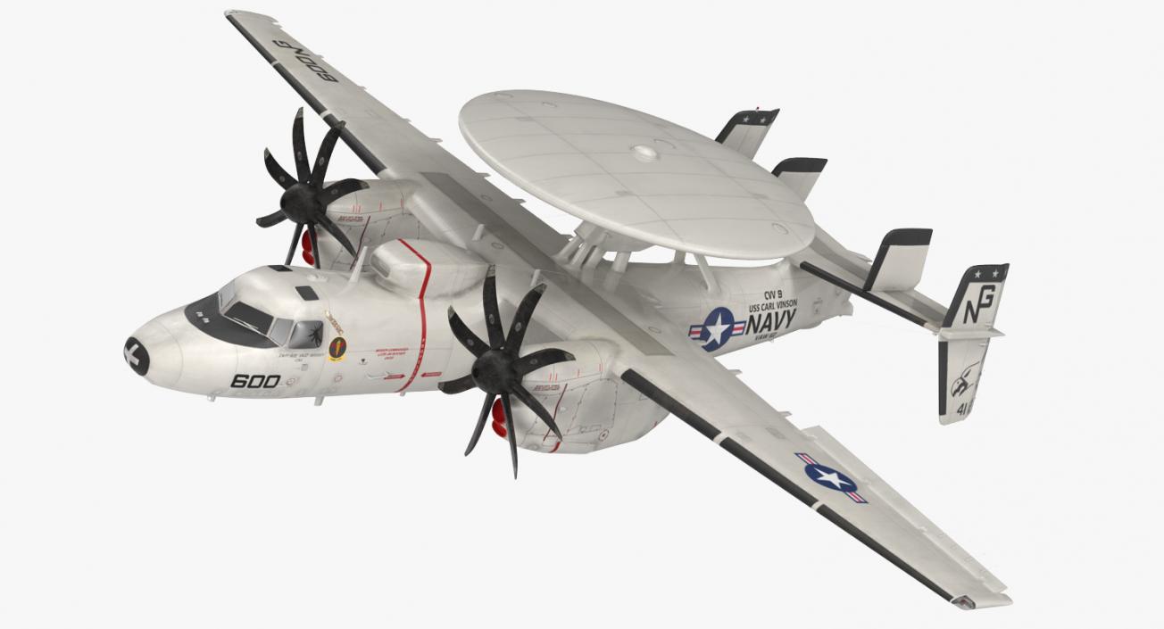 3D Grumman E-2 Hawkeye Tactical Early Warning Aircraft Rigged model