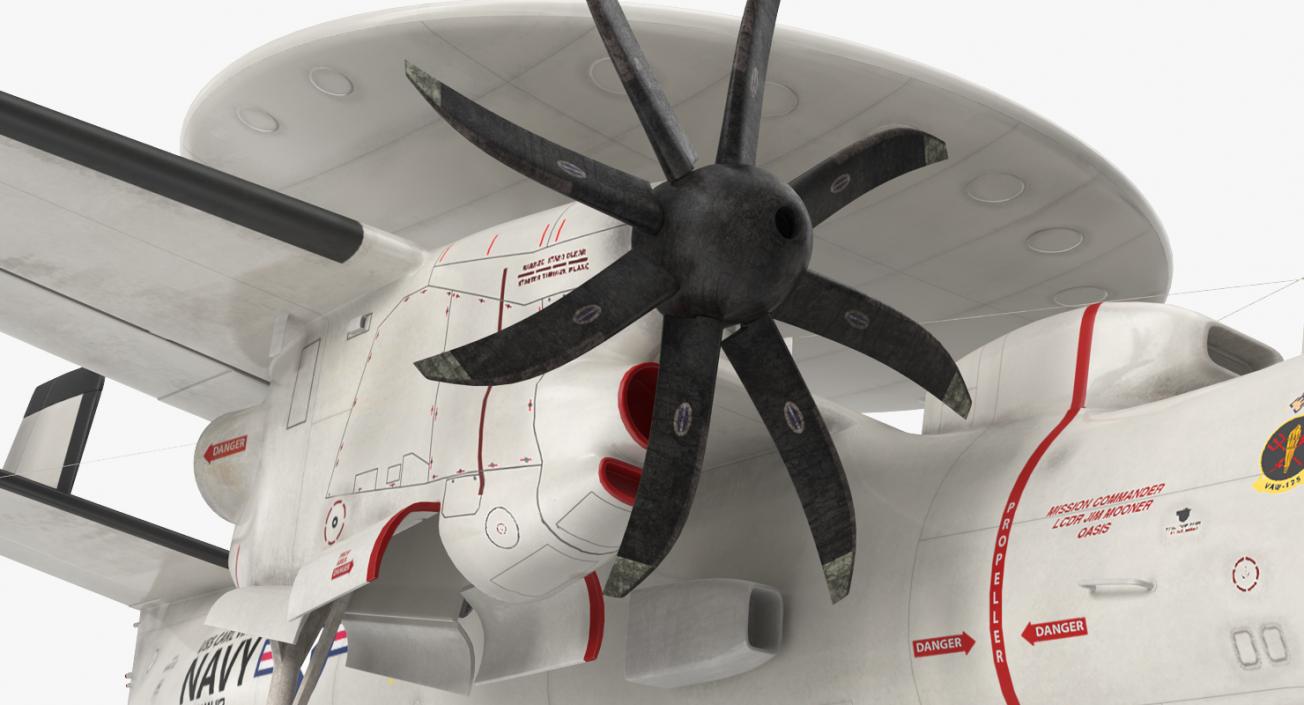 3D Grumman E-2 Hawkeye Tactical Early Warning Aircraft Rigged model