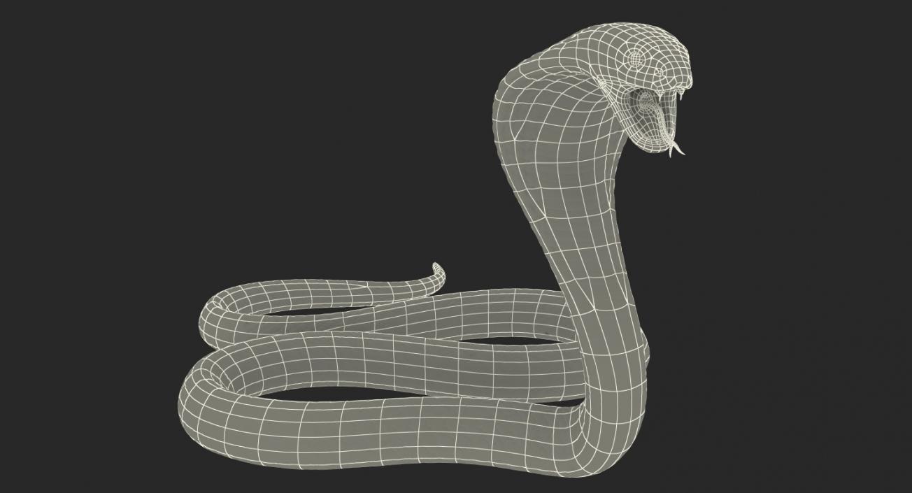 3D Beige Cobra Attack Pose model
