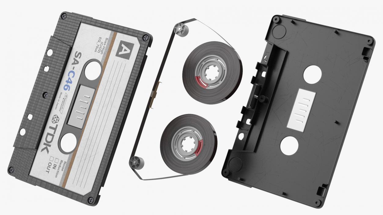 TDK SA C46 Cassette Tape 3D model