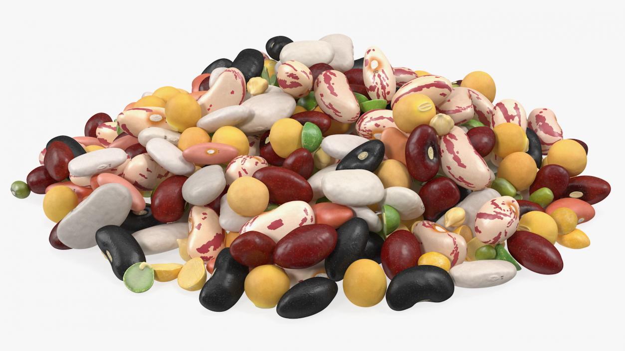3D Pile of Mixed Legume Beans
