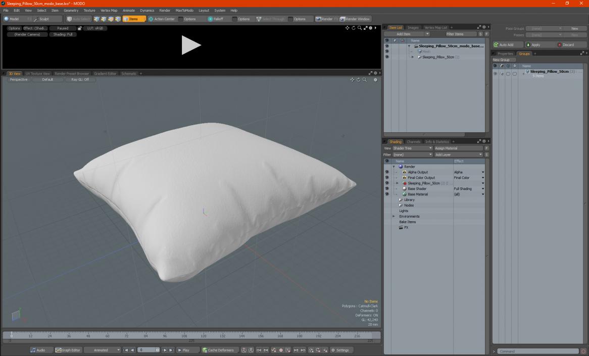3D model Sleeping Pillow 50cm