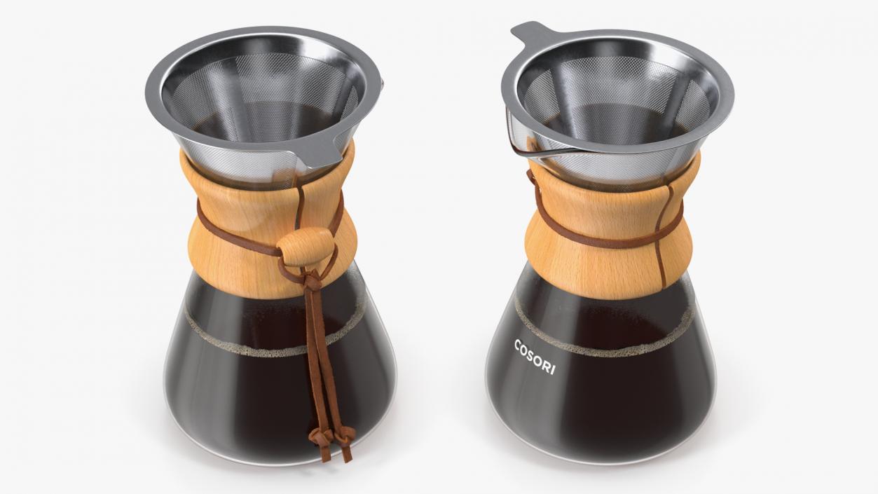 3D model Pour Over Coffee Maker COSORI with Hot Coffee