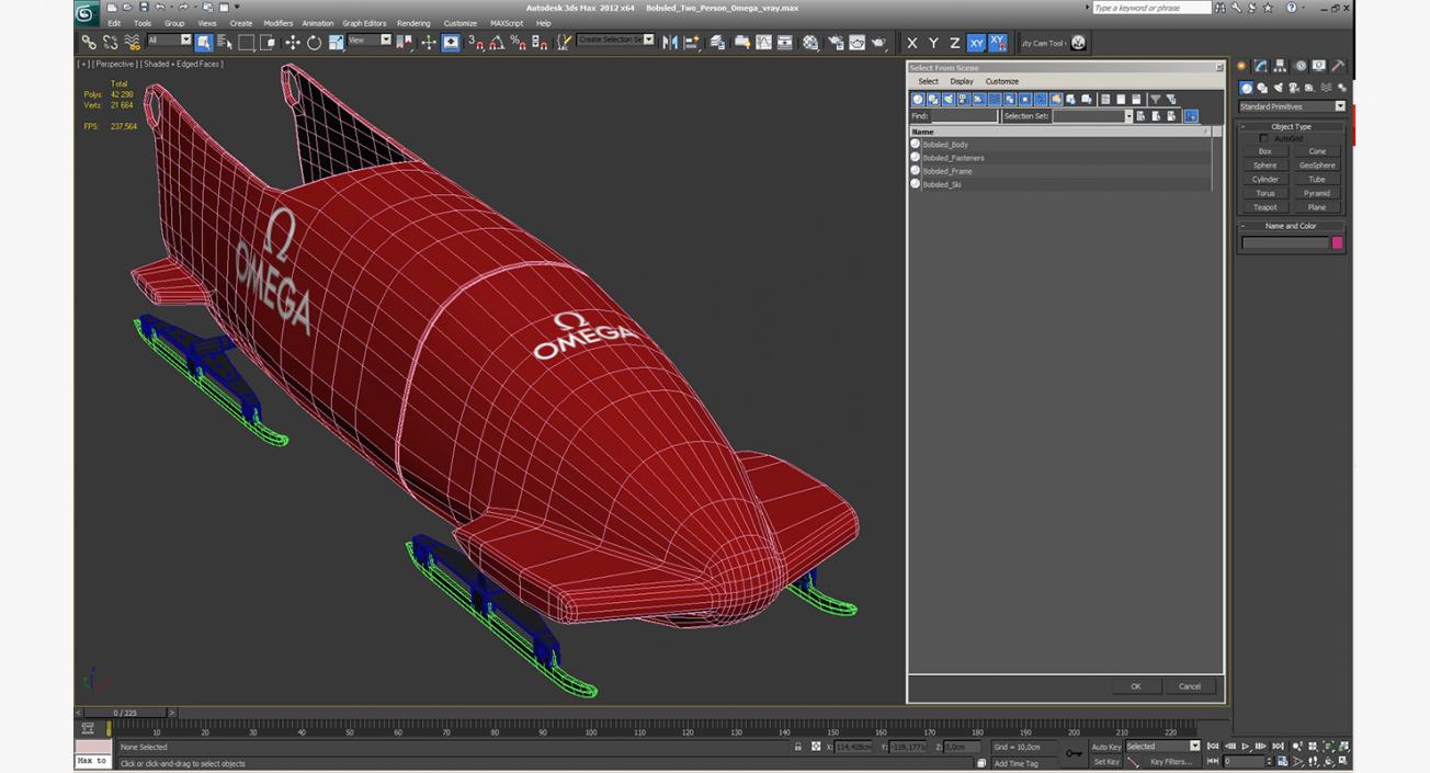 Bobsled Two Person Omega 3D model