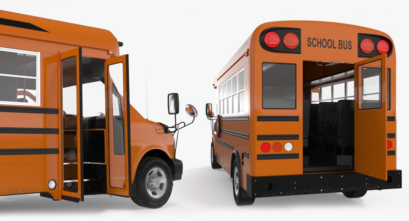 Small School Bus Simple Interior 3D