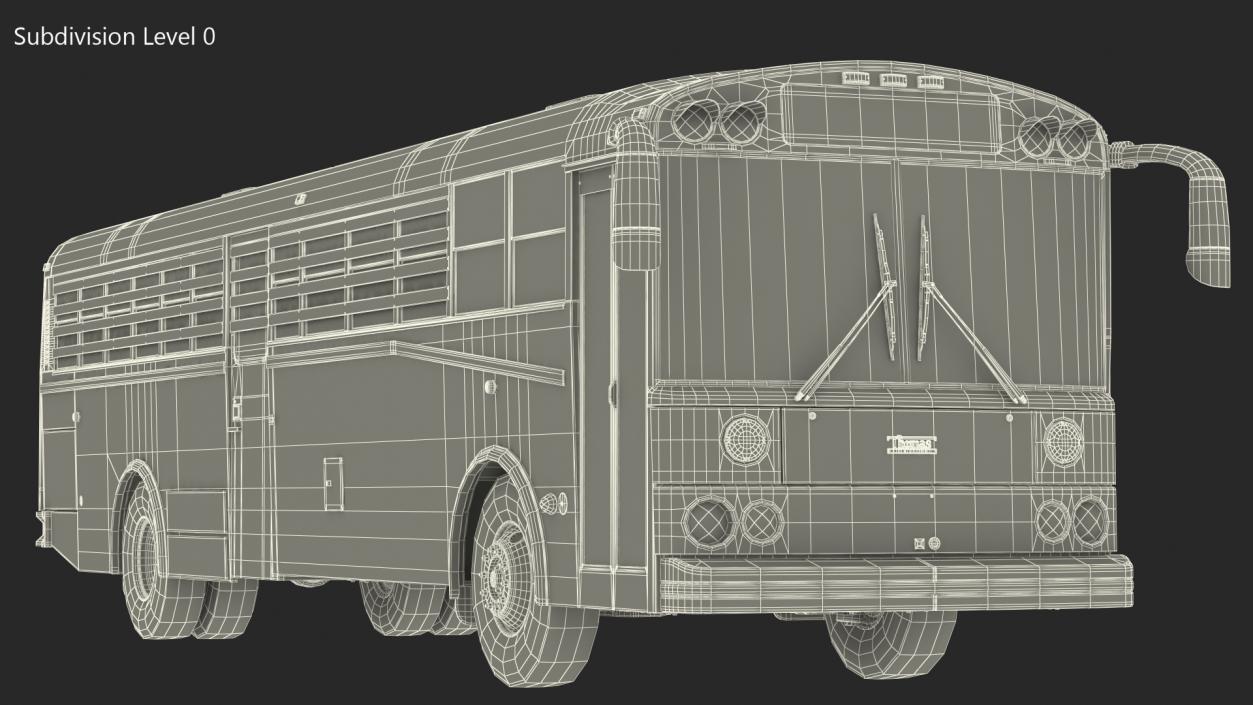 3D Thomas Saf T Liner Prison Transport Bus Rigged