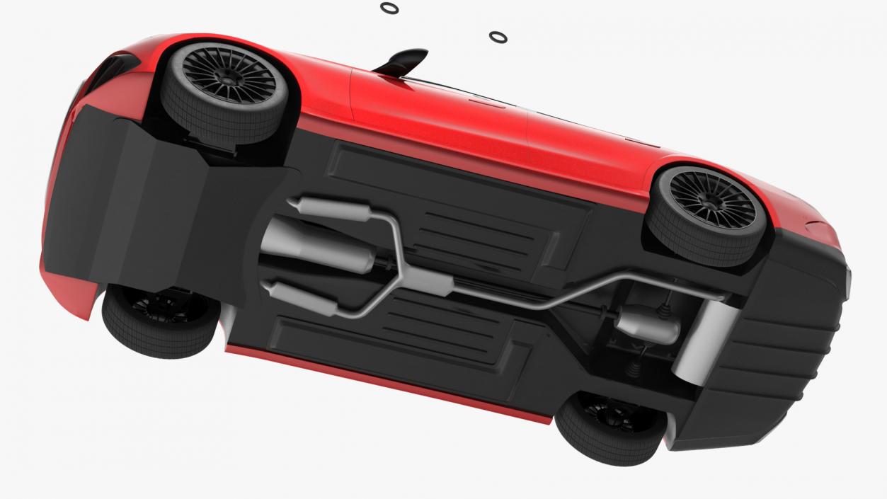 3D Luxury Car Red Sedan Rigged for Maya