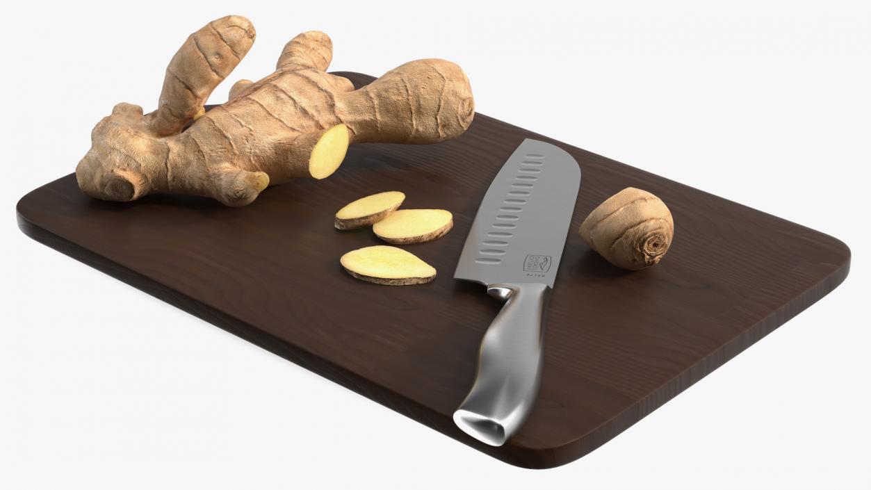 Sliced Ginger Cutting Board 3D