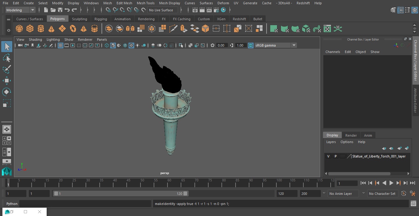 3D Statue of Liberty Torch model