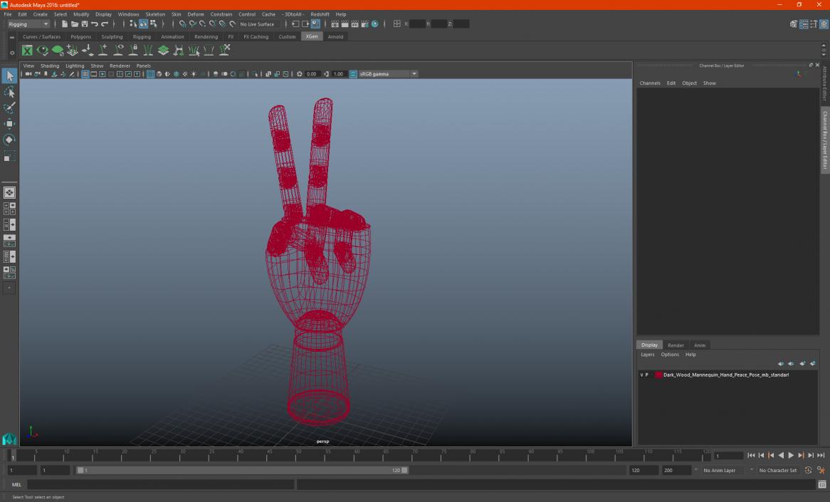 Mannequin Hand for Drawing Peace Pose 3D