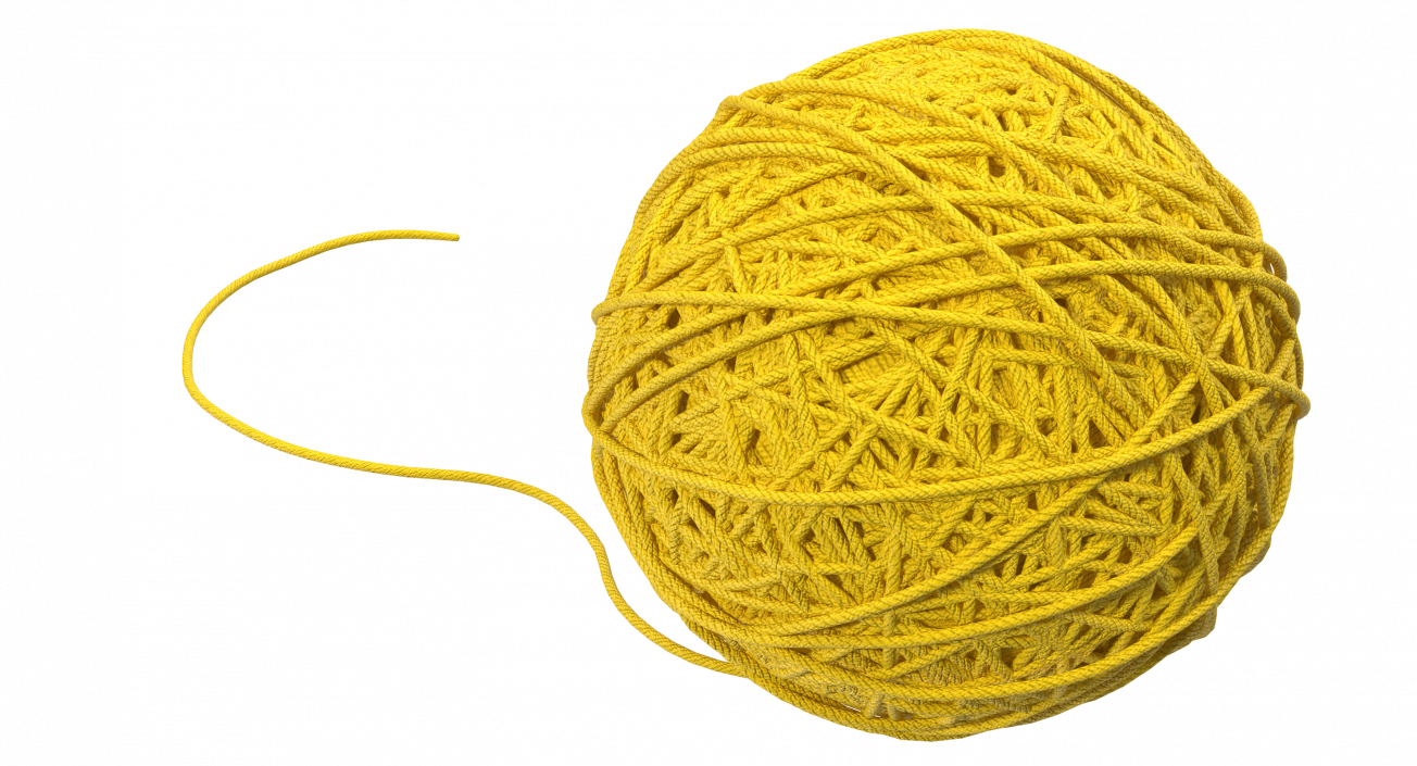 3D Yellow Thread Ball model