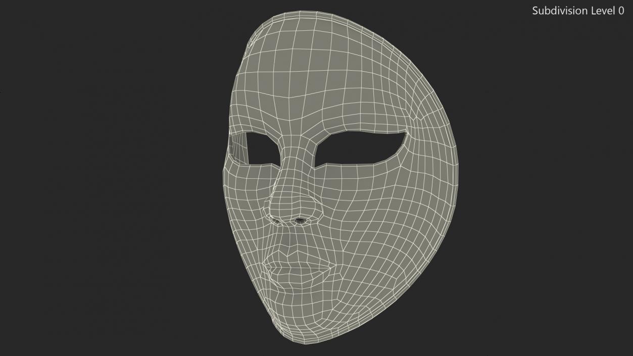 3D Blue Full Face Carnival Mask model