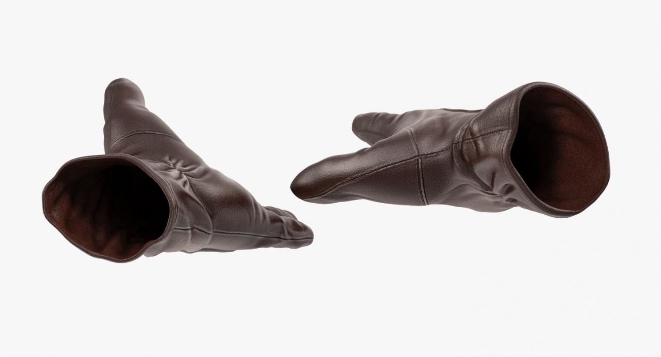 3D model Brown Leather Gloves