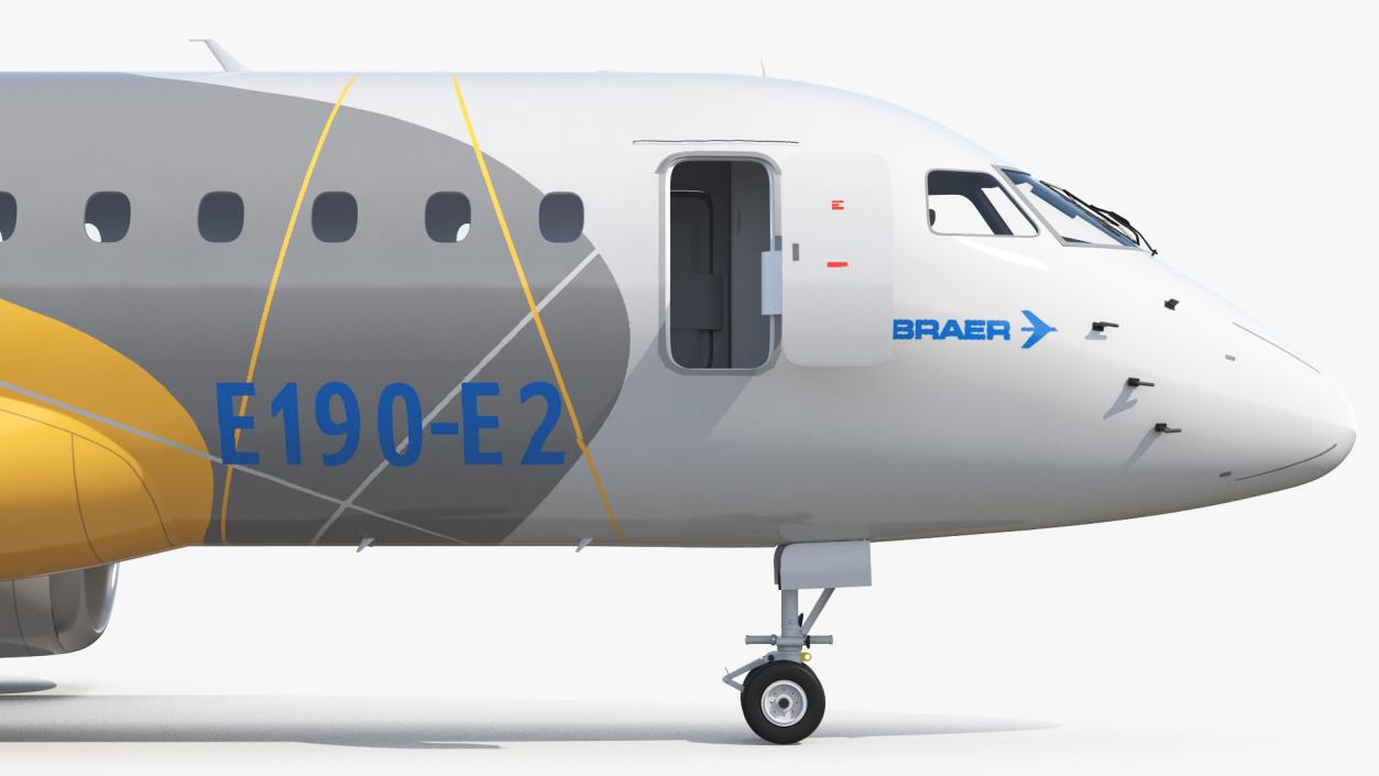 3D Embraer E-Jet E190-E2 Rigged model
