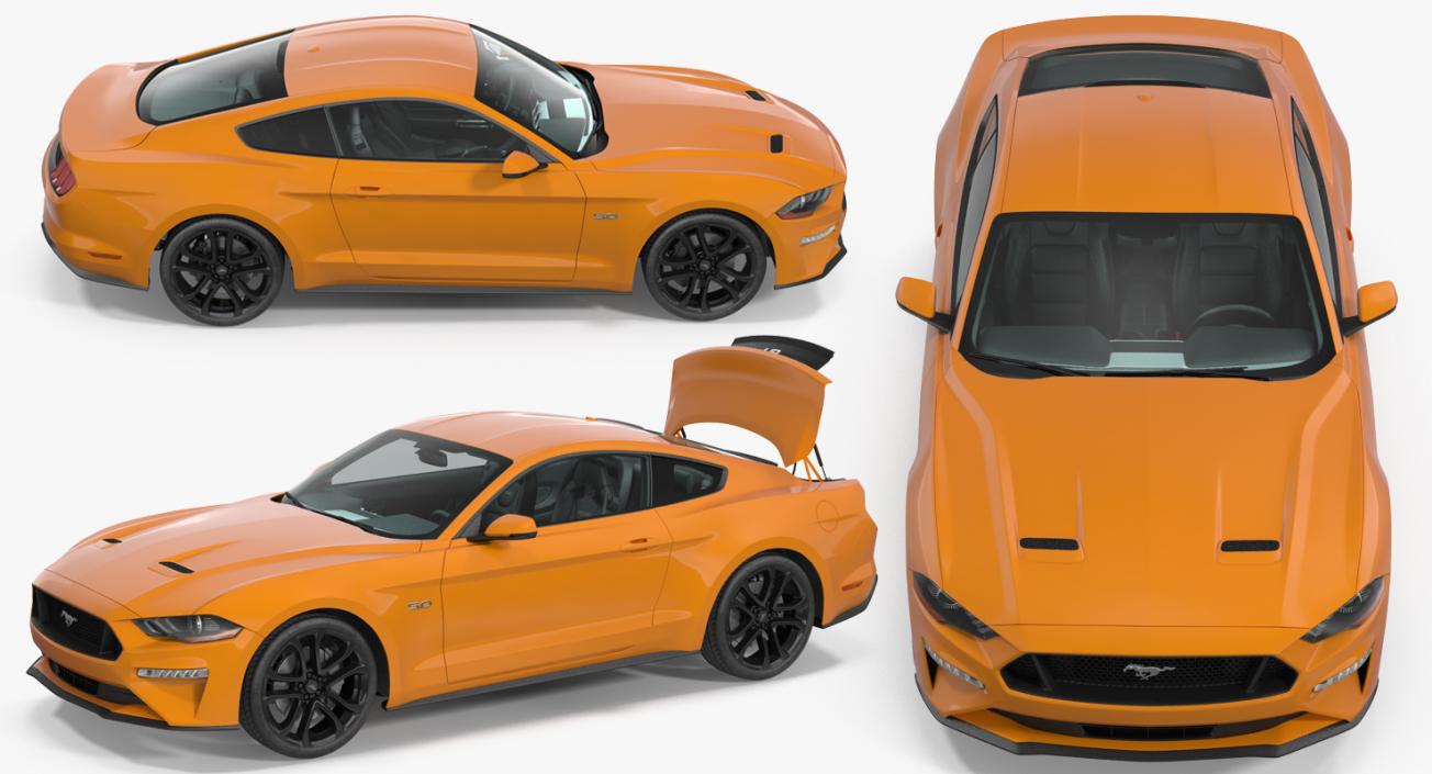 Ford Mustang 2018 Rigged 3D model