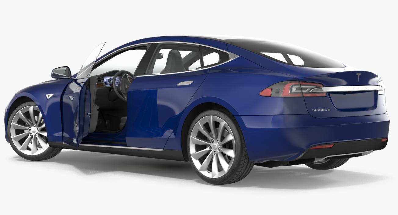 3D Tesla Model S 75 2017 Rigged model