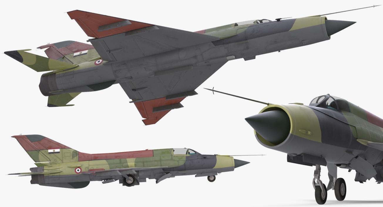 MiG-21 Egyptian Air Force Rigged 3D