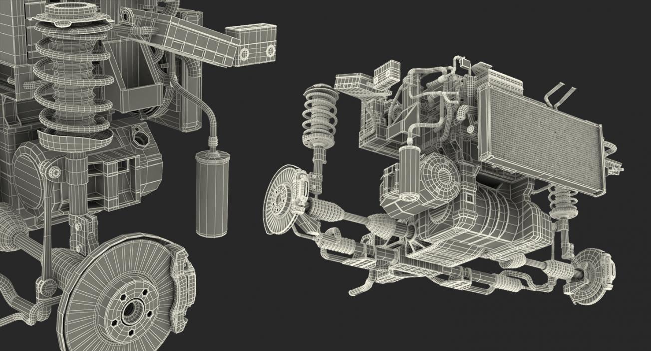 3D Nissan Leaf Engine and Front Suspension 2