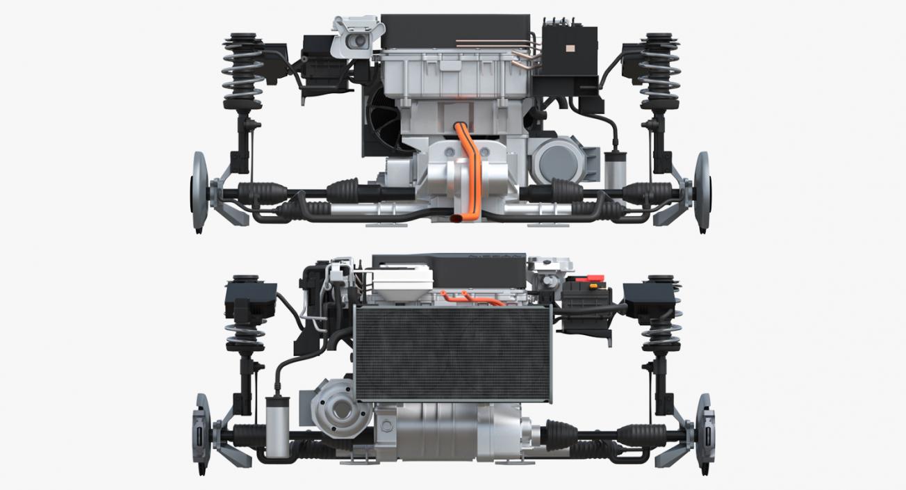 3D Nissan Leaf Engine and Front Suspension 2