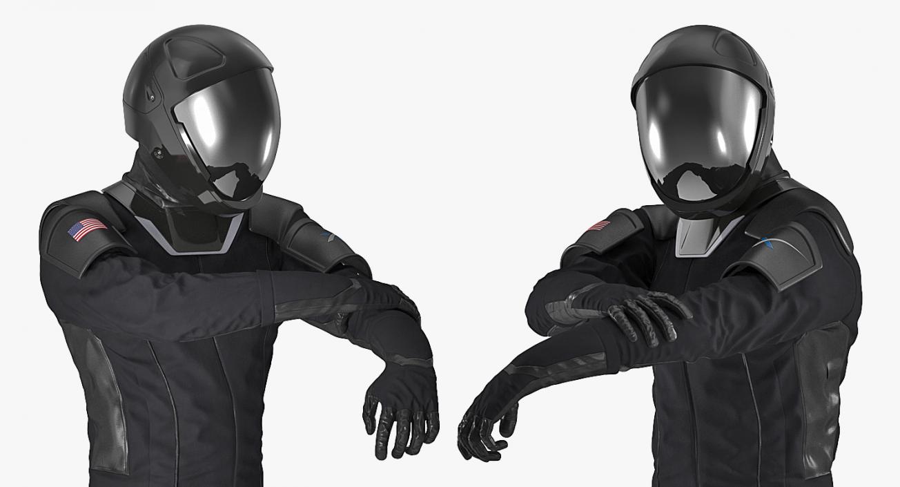 3D model Sci-Fi Space Suit Black Rigged