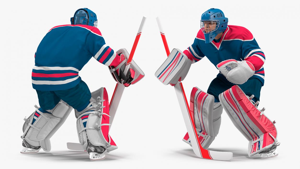 Hockey Goalkeeper Fully Equipped Rigged 3D model