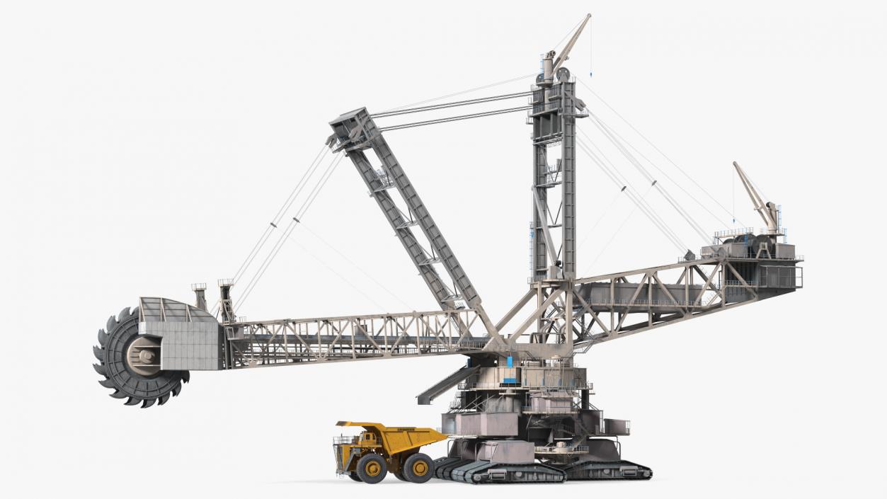 3D Mining Multi Bucket Wheel Excavator with Heavy Duty Dump Truck Liebherr