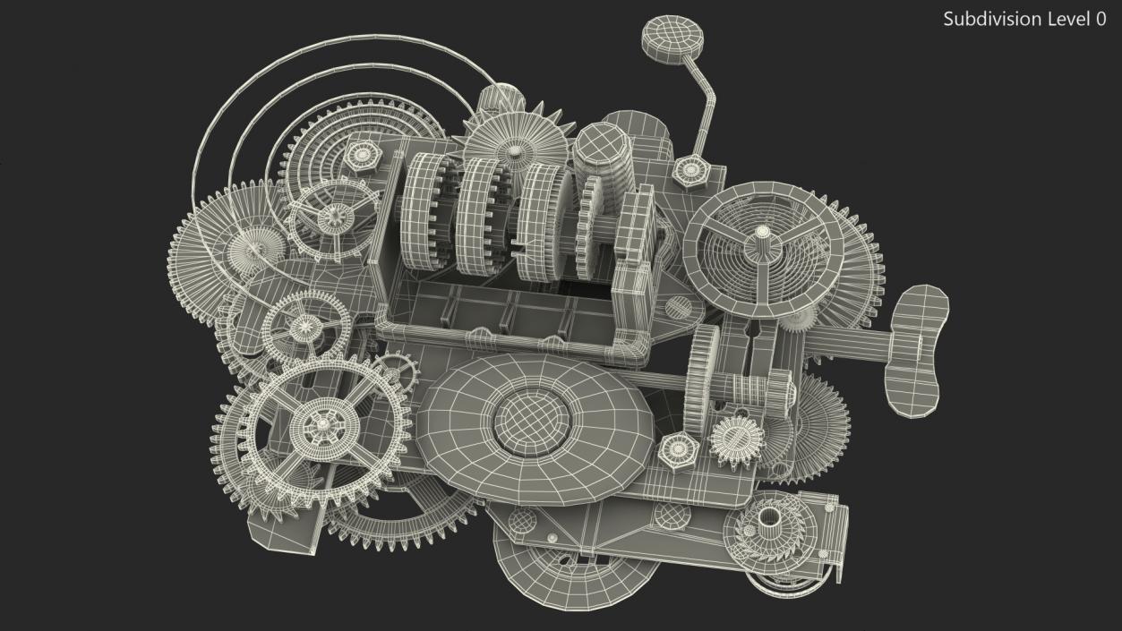 3D Clockwork Gear with Counter Mechanism Mixed model