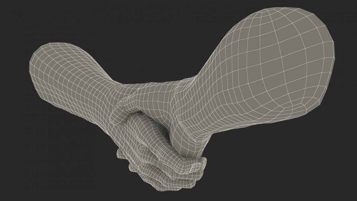 3D model Handshake Old Man Hands Rigged