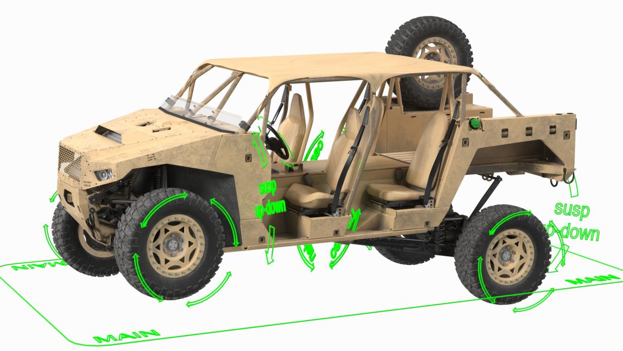 3D Polaris DAGOR A1 Dirt Rigged model