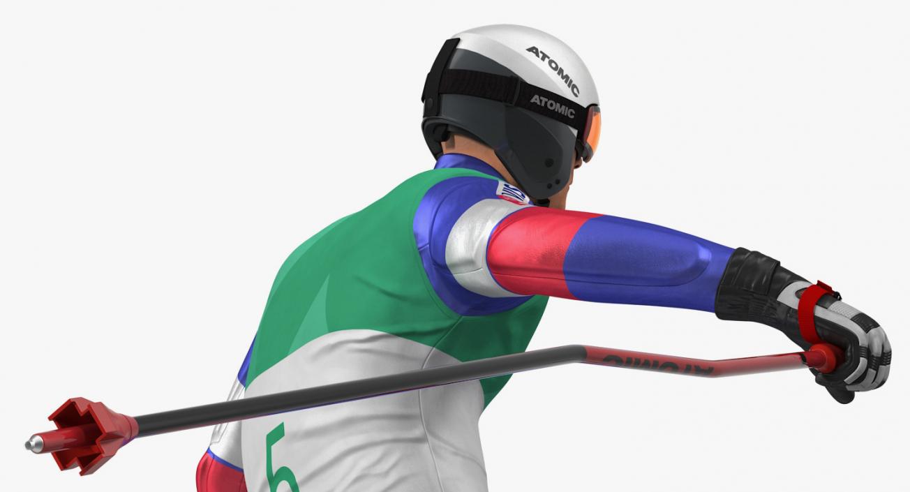 3D Downhill Male Skier Rigged