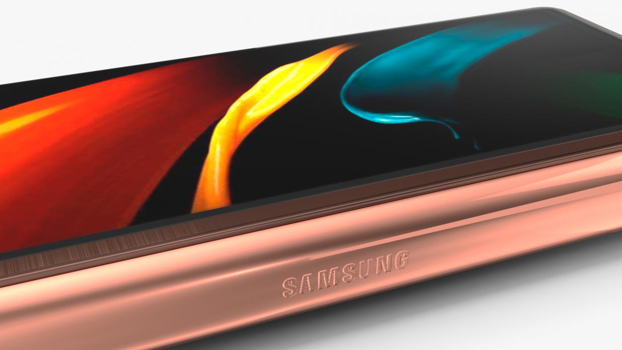 3D model Samsung Z Fold 2 Bronze Closed