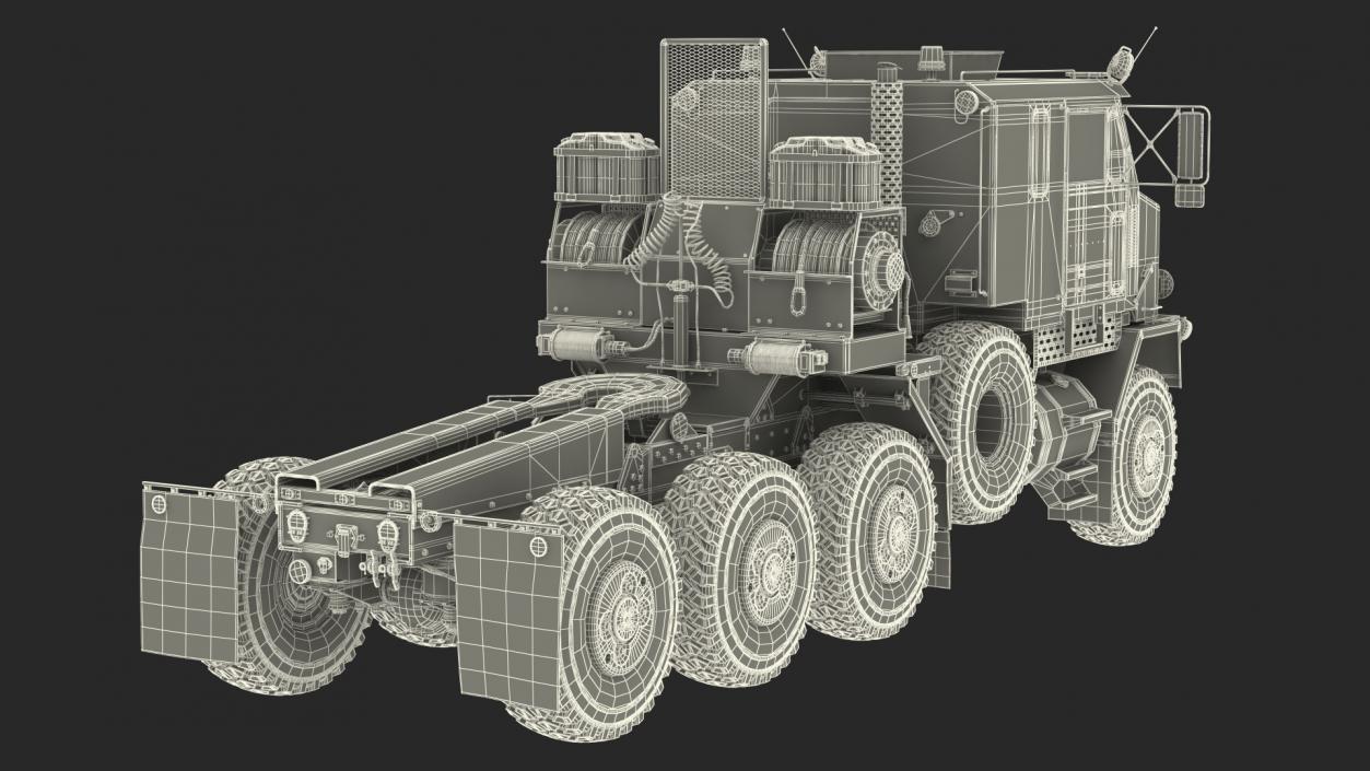 Oshkosh M1070 Tank Transporter M1000 Semi-Trailer with M1 Abrams 3D model