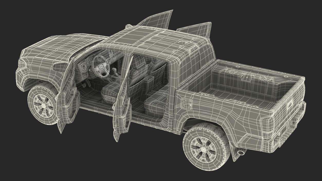 3D model Toyota Tacoma TRD Off Road Voodoo Blue 2021 Rigged