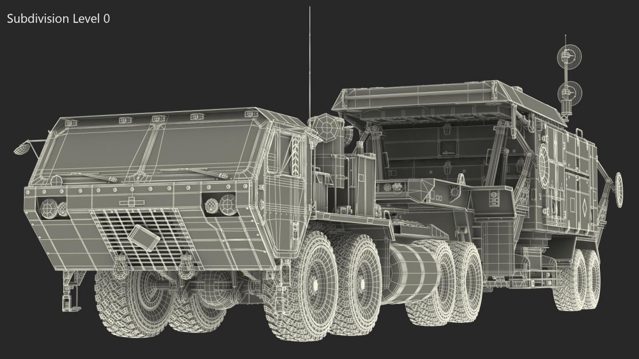 HEMTT M985 with AN MPQ53 Radar Desert Rigged 3D model