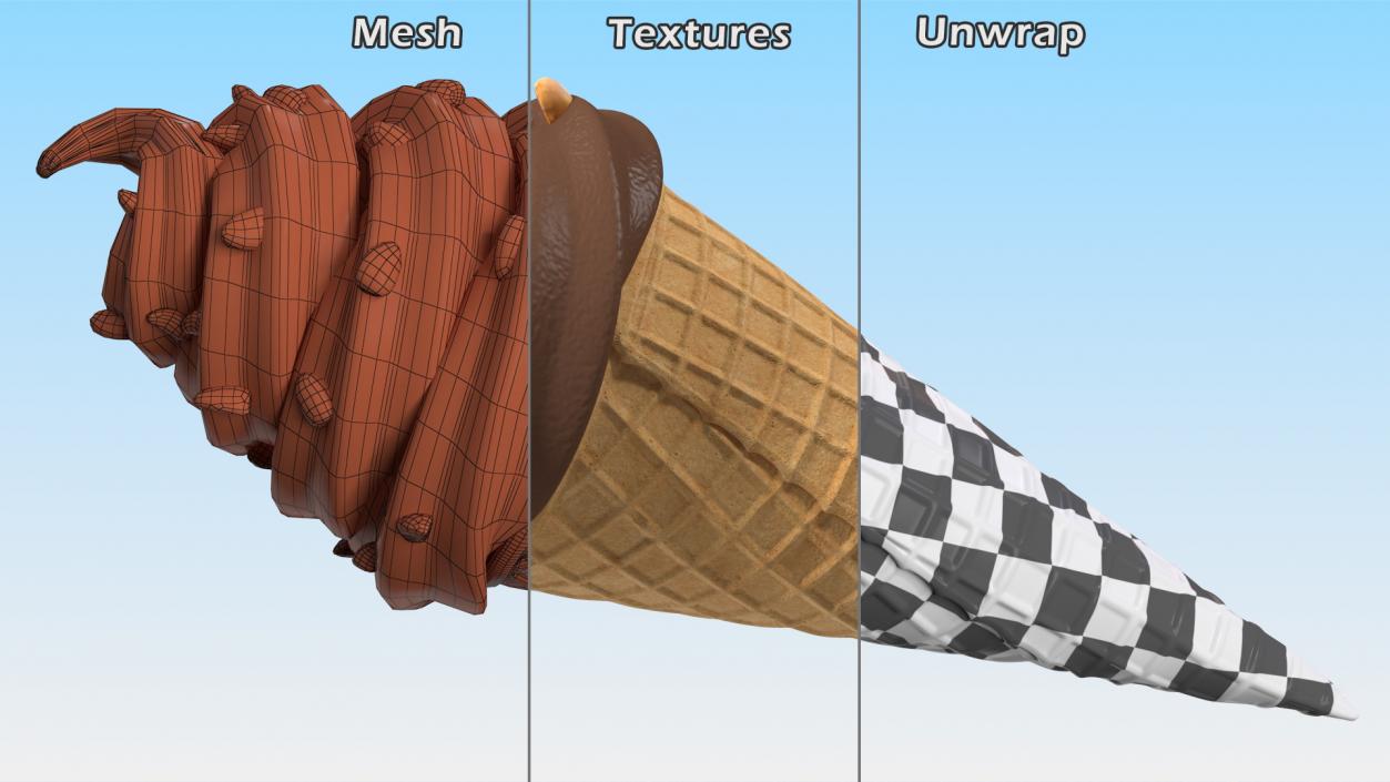 Chocolate Ice Cream With Nuts 3D model