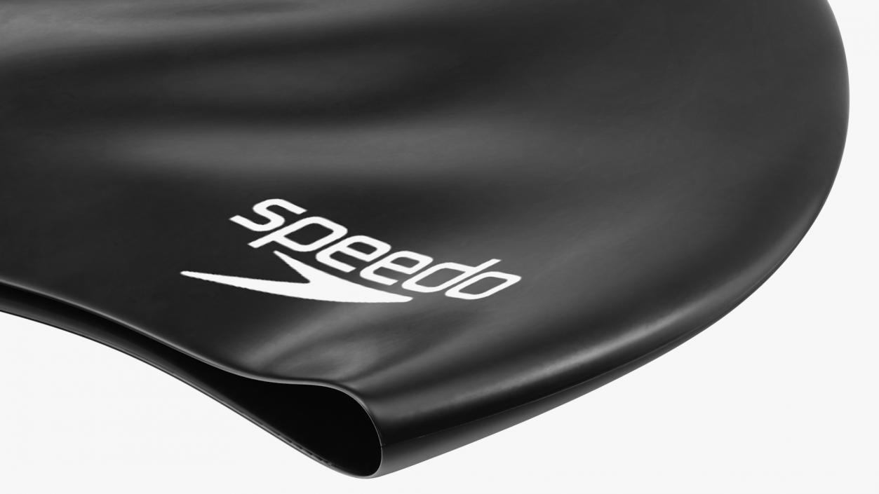 3D Speedo Black Waterproof Swimming Cap