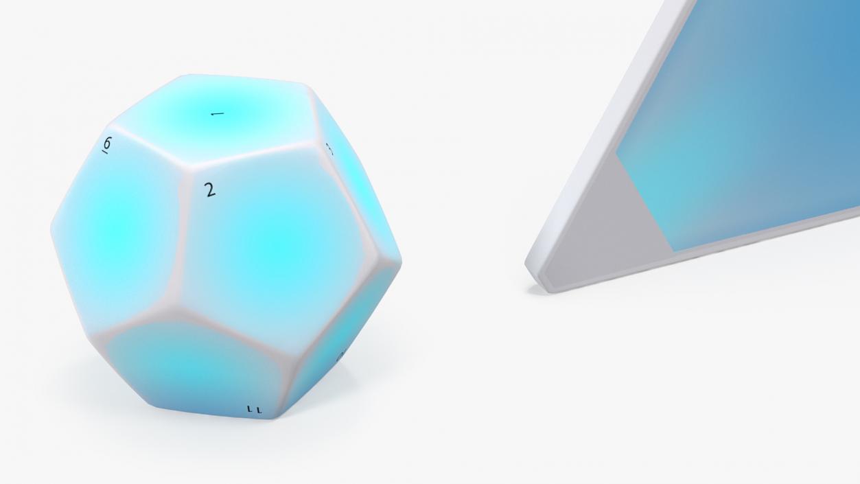 3D model Nanoleaf Remote with Nanoleaf Light Panel Light On