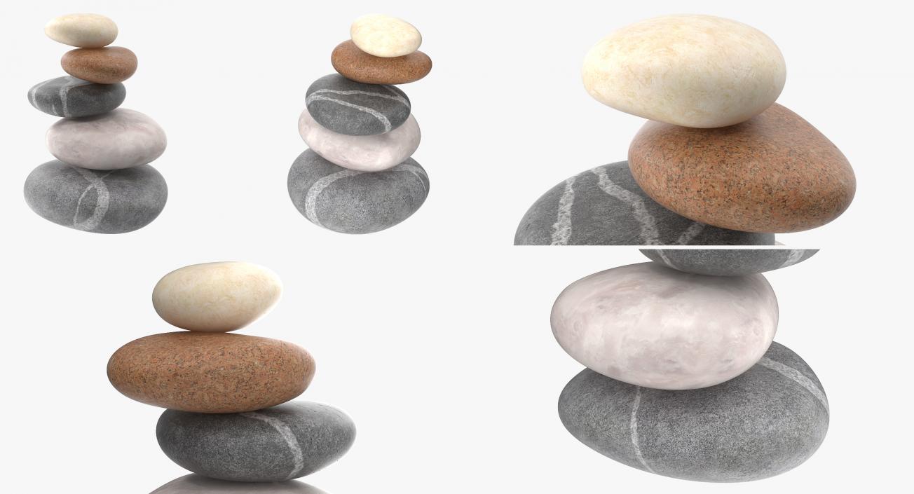 3D Zen Stones Stack